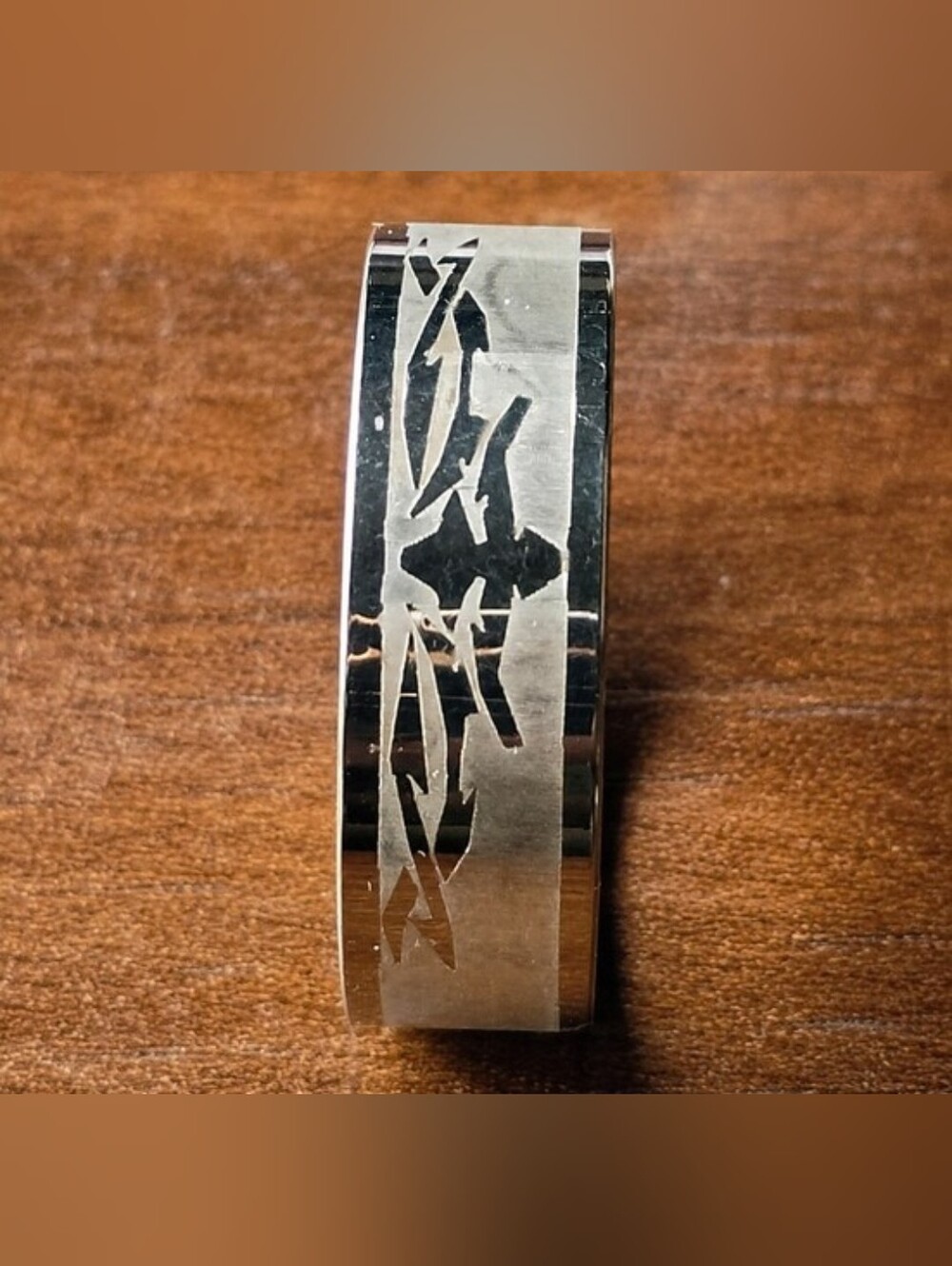 Men's Silver Stainless Steel Tribal Pattern Ring 11.5 - Silver